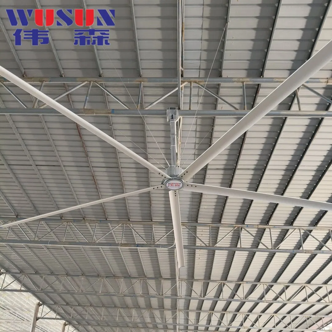 مروحة تهوية صناعية كبيرة HVLS للسقف بمحرك PMSM بخمس شفرات 7300 مم