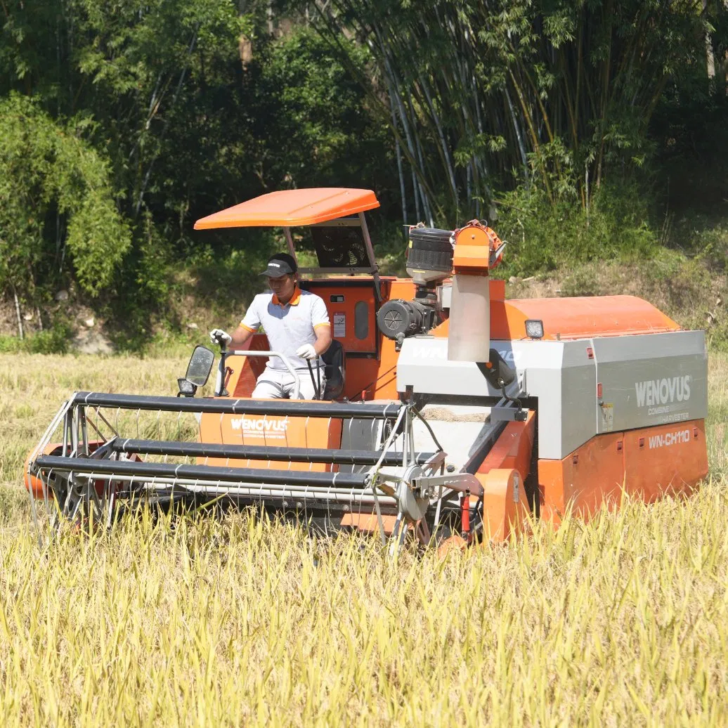 Wenovus Wn-CH110 Agricultural Machinery Harvesting Machine Diesel 110HP Bean Peanut Silage Forage Olive Potato Grain Mini Rice Wheat Combine Harvester