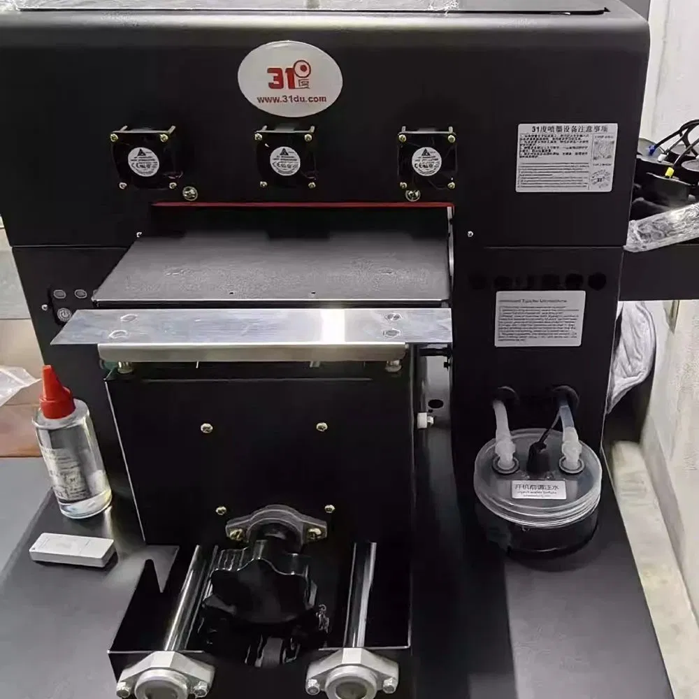 Gebraucht 90 % neu automatischer UV-Flachbettdrucker im A4-Format für Flaschen, Handyhüllen, Feuerzeuge, TPU, PVC, Metall, Holz Desktop-UV-Drucker