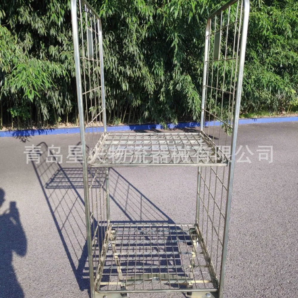 Carrello a rete metallica pieghevole per impieghi gravosi per magazzinaggio