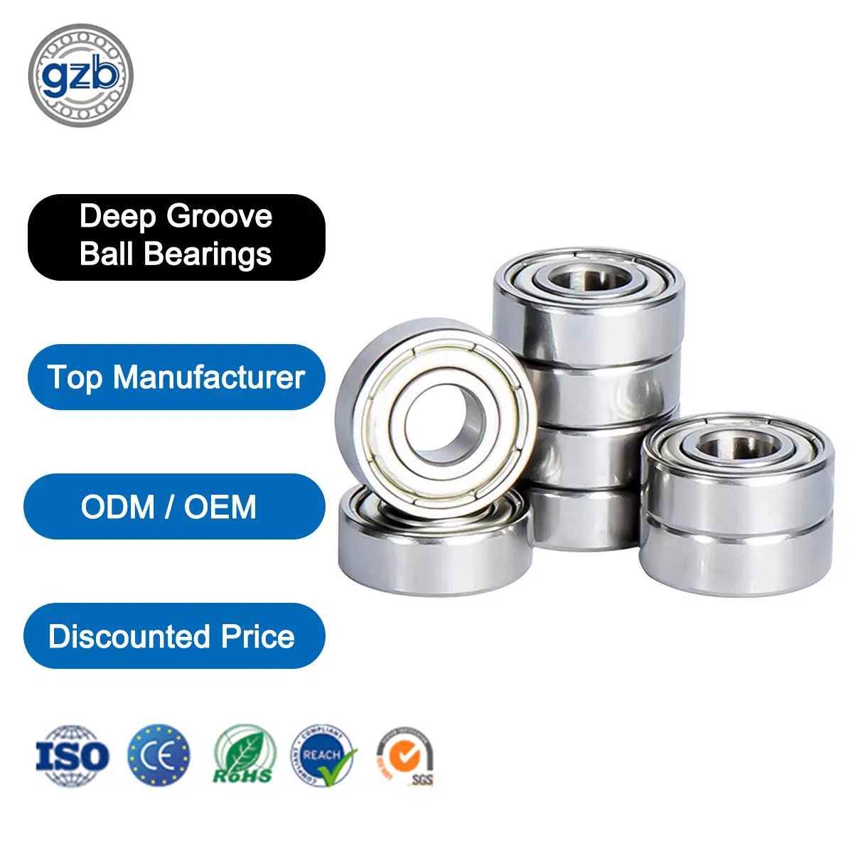 Chrome Steel 606 Zz Sealed Bearing 6X17X6mm Designed for Small Motors Power Tools High Speed Applications ABEC-3