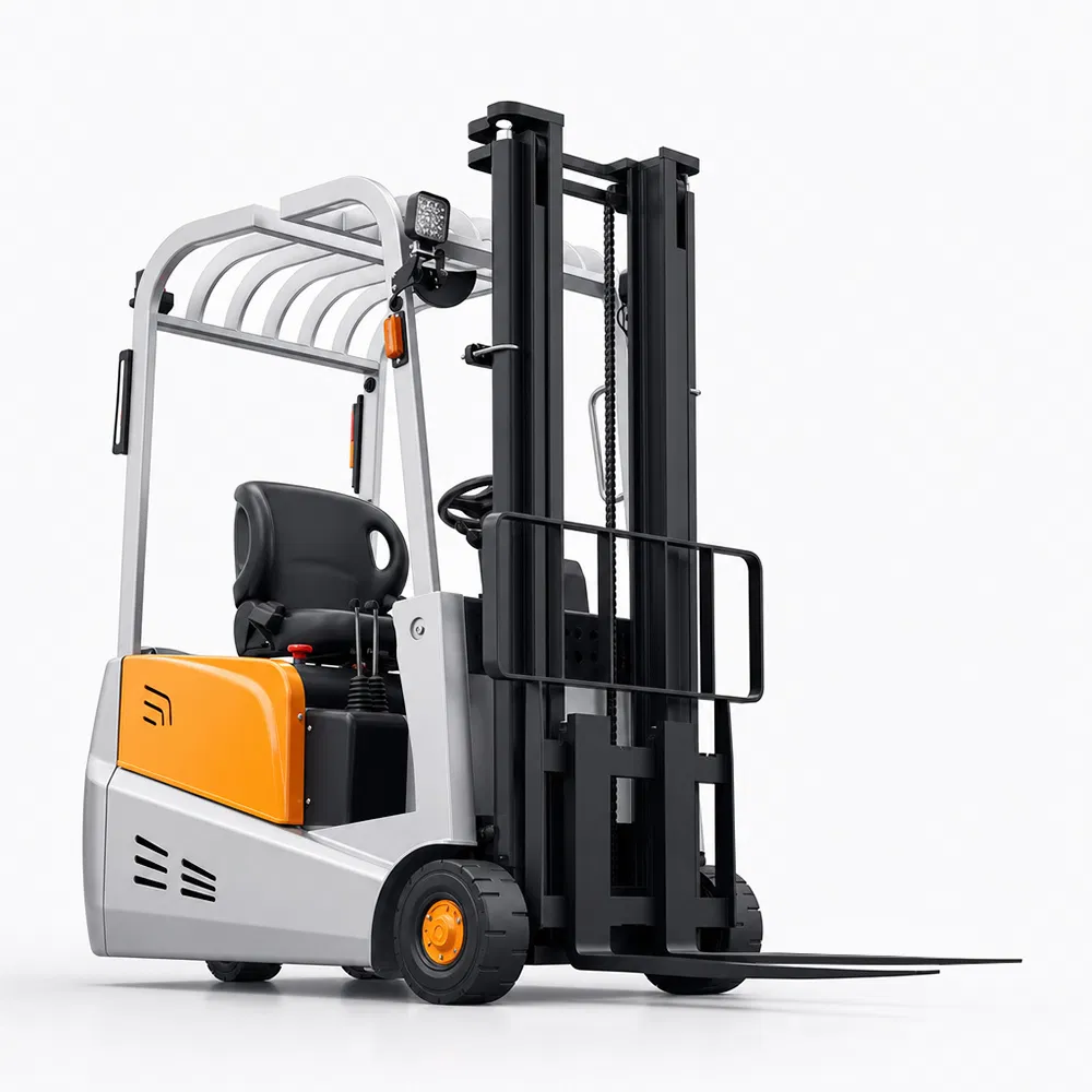 Carrello elevatore elettrico a tre ruote da 1,5T, carrello a batteria con altezza di sollevamento di 3 m