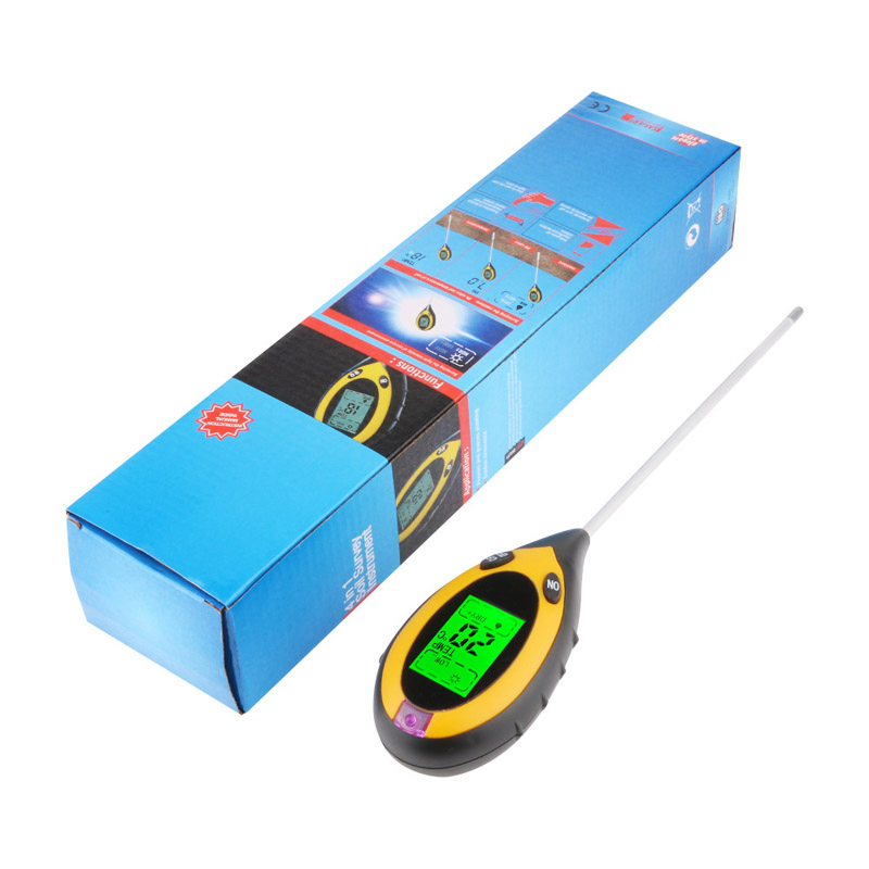 4 in 1 Digital Soil Moisture Temperature Light pH Meter