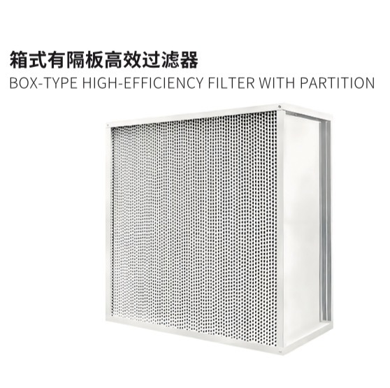 Box-Type High Efficiency HEPA Filter with Partition