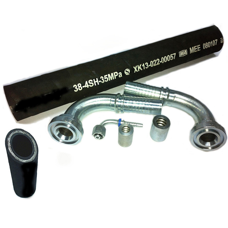 Customer Pressure Washer Hose Hydraulic Rubber Hose with Different Fittings