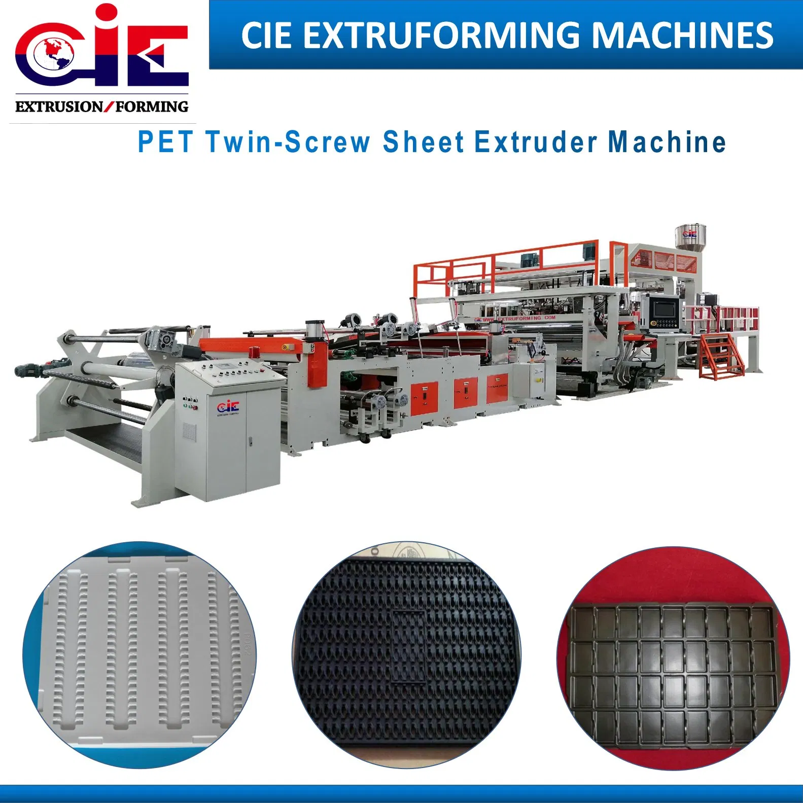 Pet PP PS Recycling Material Electric Trays Sheet Extrusion Making Extruder Machine