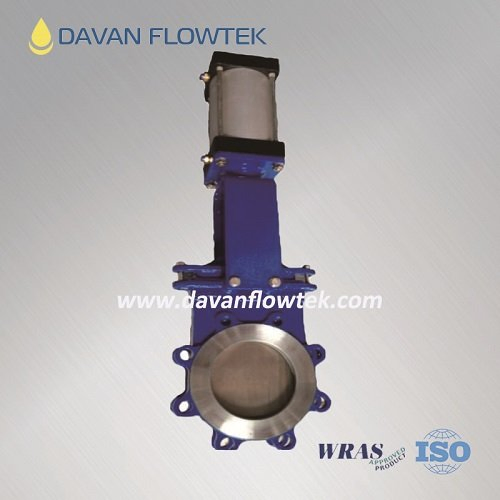 Ductile Iron Knife Gate Valve with Rubber Sealing Seat