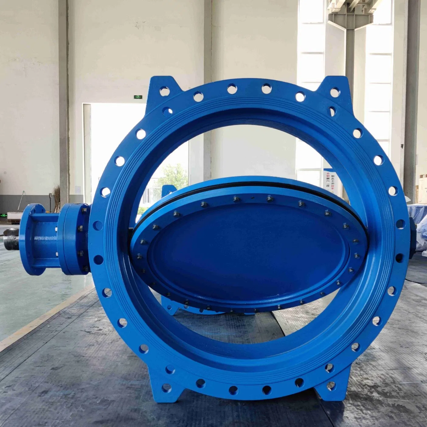 DN900 Pn10/Pn16 Rubber Seated Ductile Iron Double Eccentric Flanged Butterfly Valve