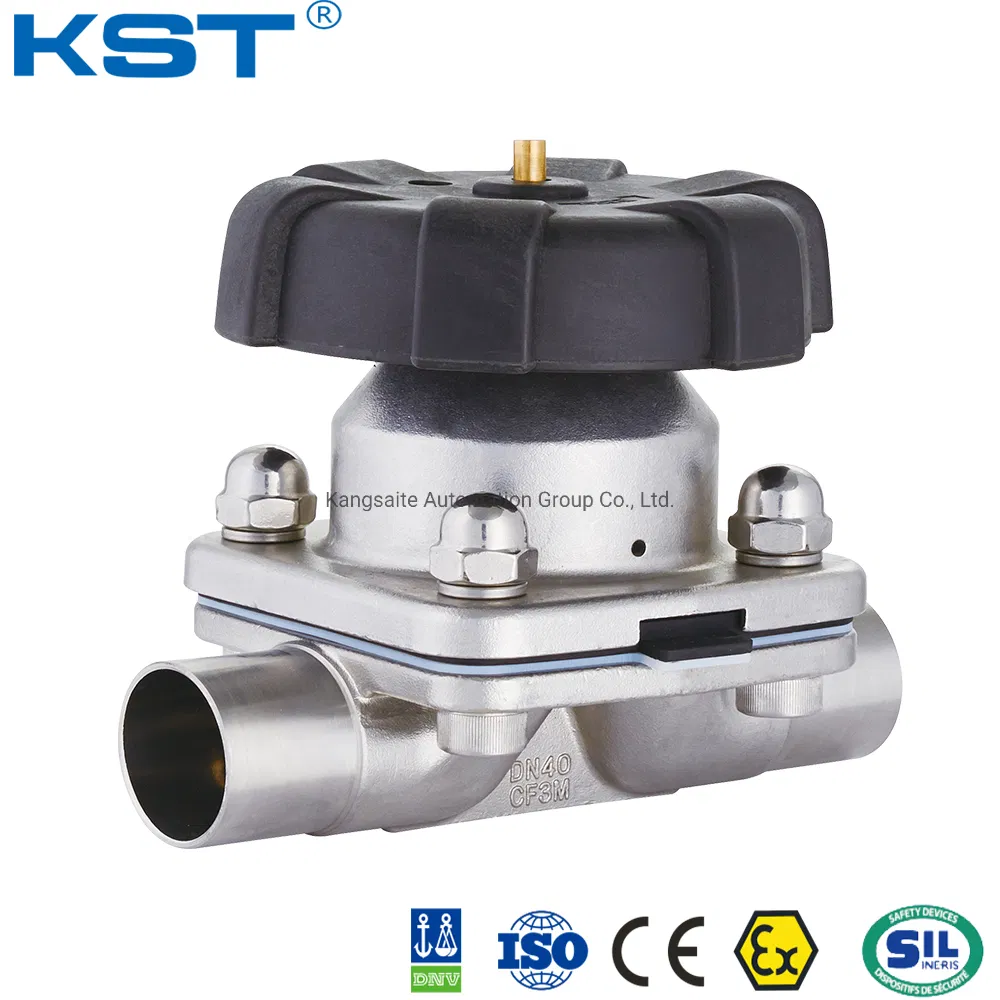 Sanitary Clamped Stainless Steel 316L Diaphragm Valve for Pharmacy, Manual/Electric/Pneumatic Actuator, DIN/SMS/3A, SS304 SS316L