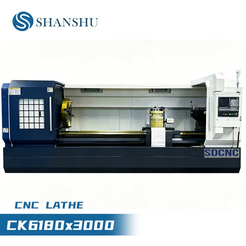 Automatische CNC-Schwerlast-Horizontal-Flachbett-Drehmaschine CK6180X3000 mit Einzelspindel