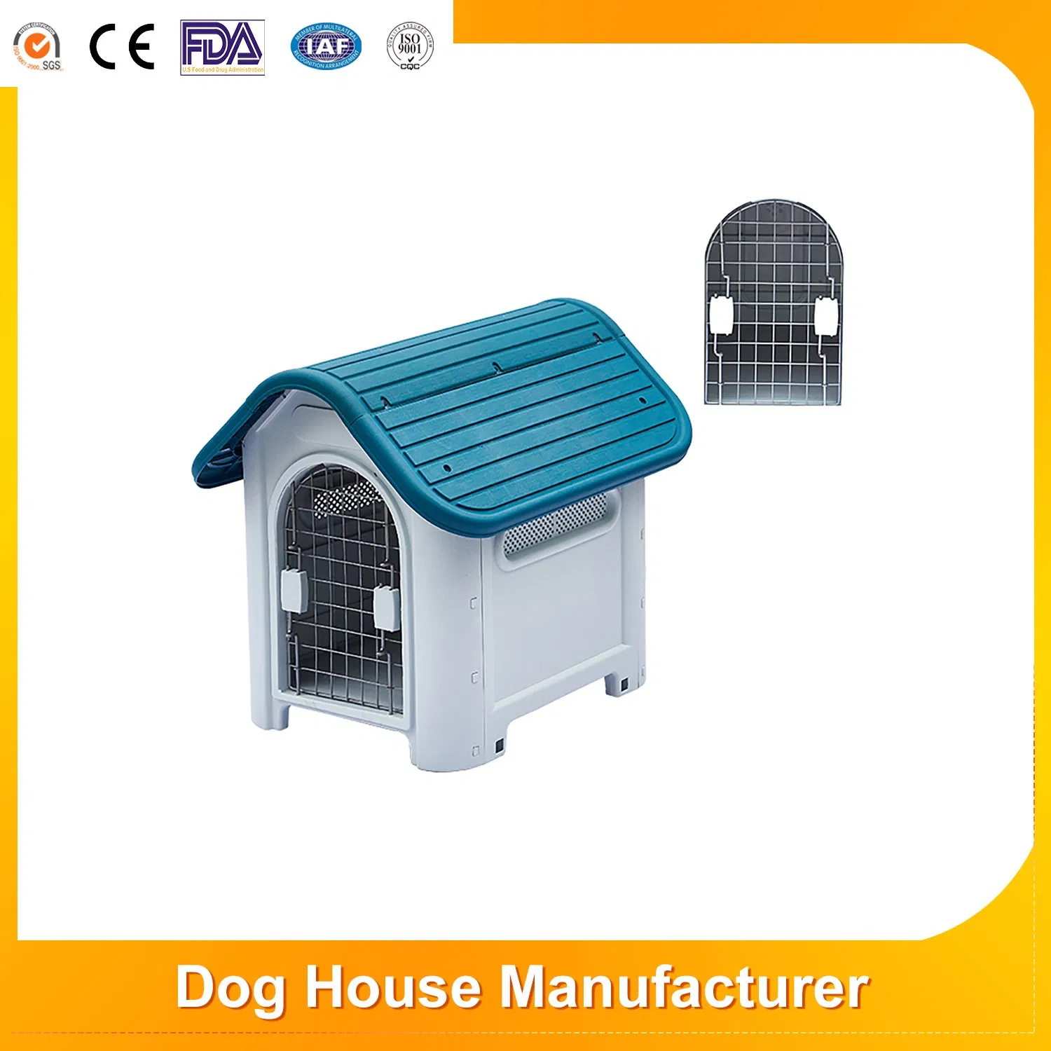 Custom Weatherproof All-Season Plastic Dog Kennel Outdoor Easy Assembly Removable Ventilate Dog House