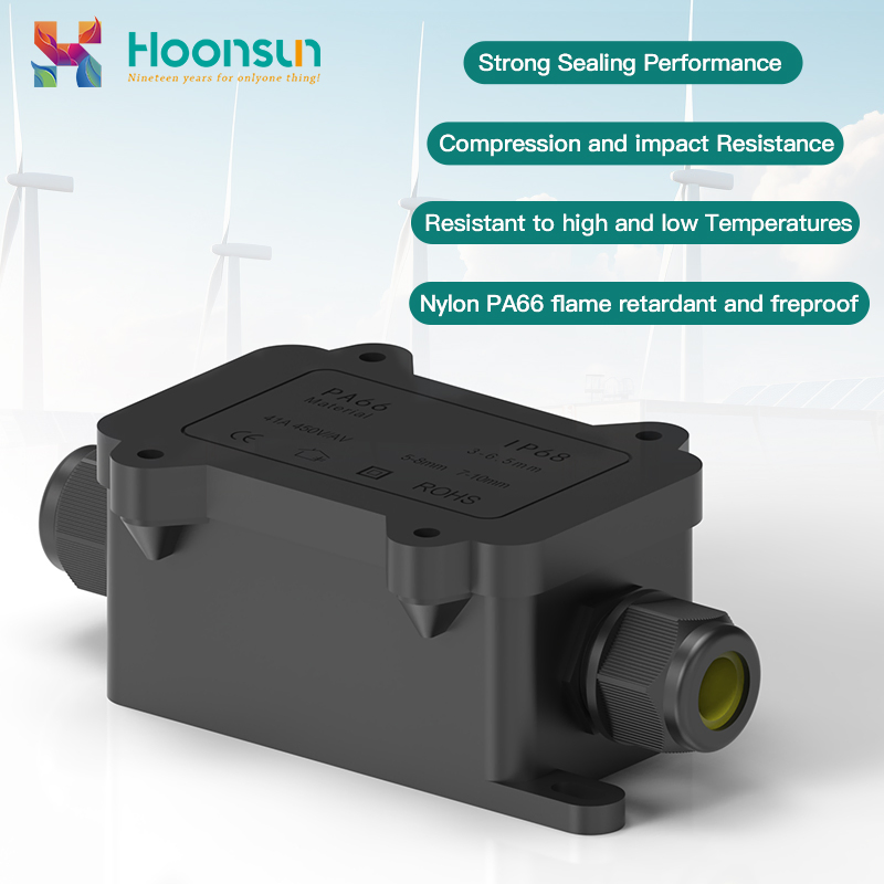40A 450V IP68 Outdoor Waterproof Junction Box PA66 Nylon Connection Box for Outdoor Electronic Applications