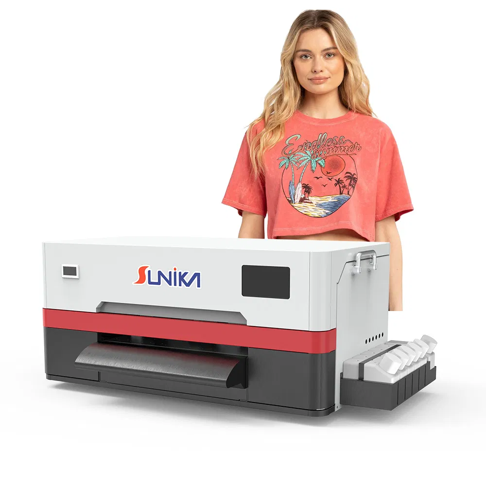 Sunika Design Transparent 12inch Warm Peel Digital DTF Printer T-Shirt Printing Machine with XP600 1080 Printhead