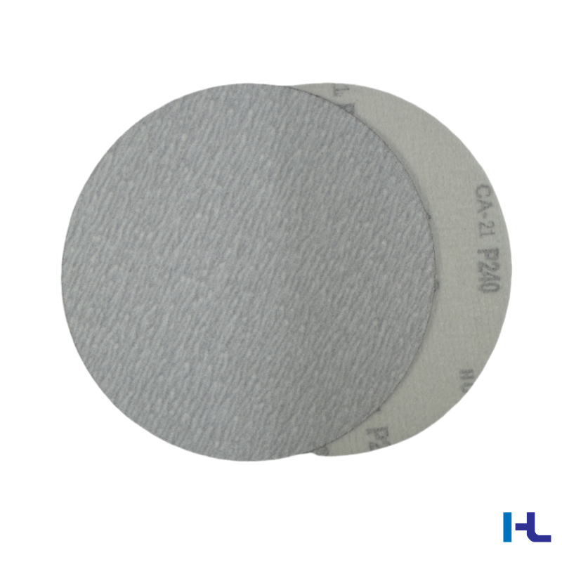 Disco abrasivo in ceramica con gancio e velcro, rivestito di bianco, senza fori, da 150 mm 6 pollici, per lucidatura di auto, imbarcazioni, materiali compositi, legno, metallo