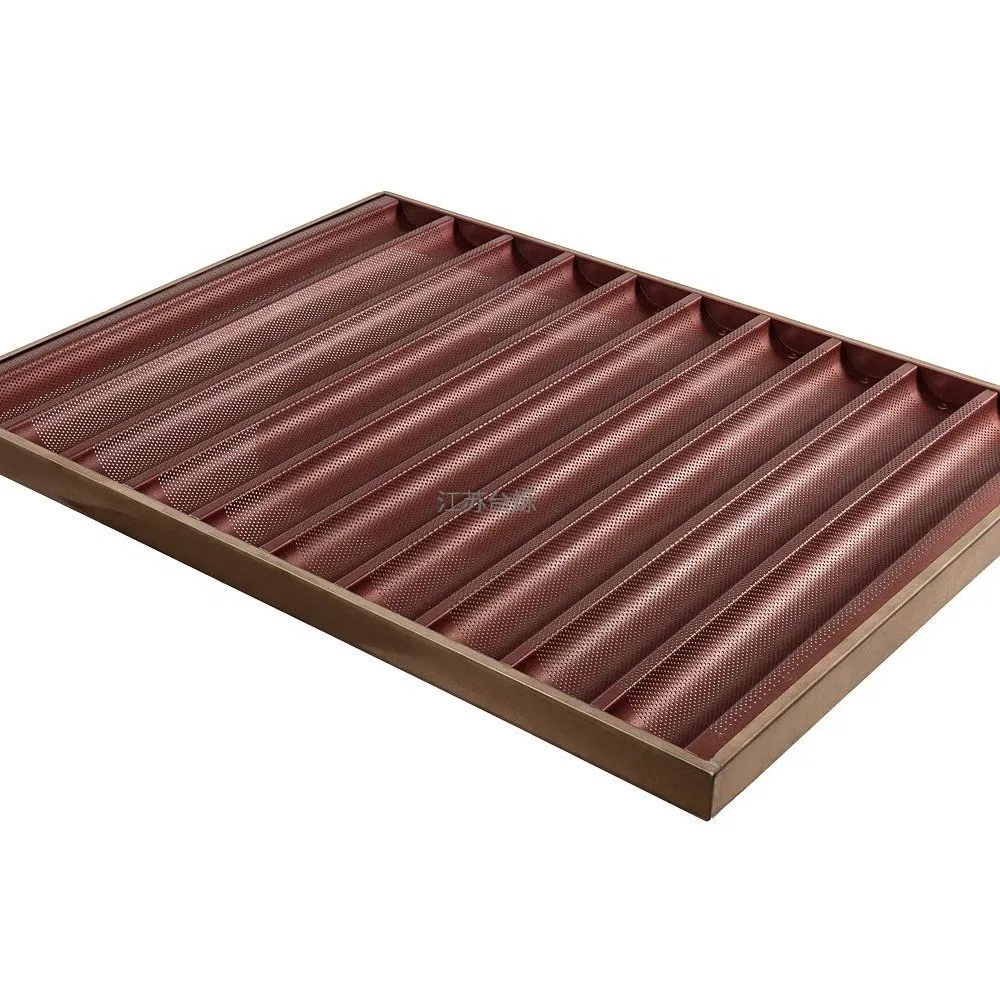 Perforated 10 Mould Slot Baguette Baking Pan Non-Stick Oven Bakery Tray