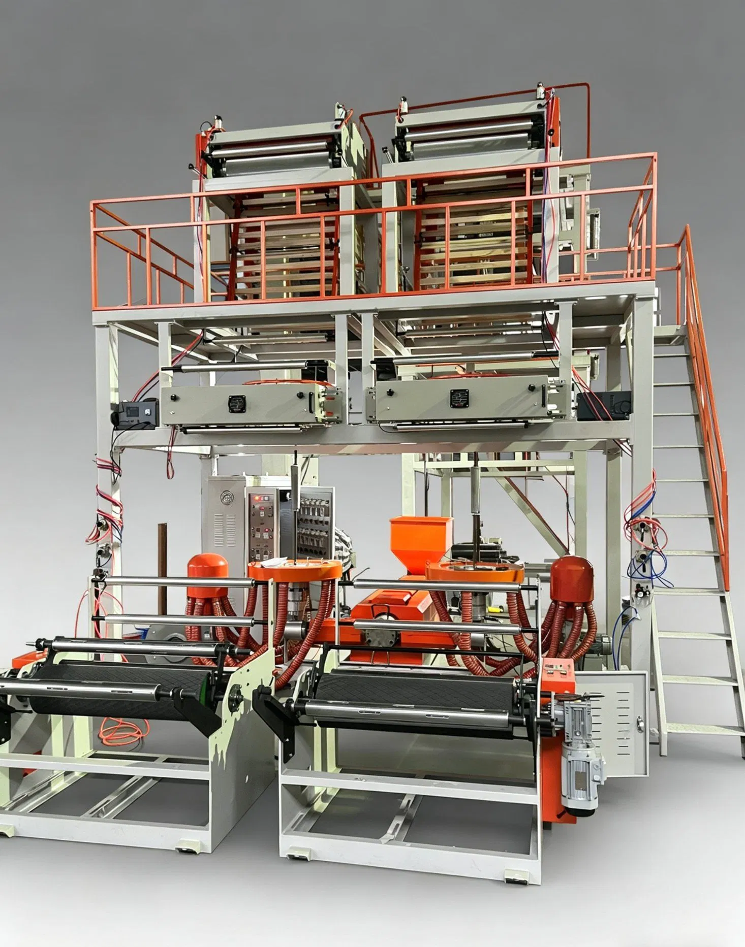 ABA Double Screws Double Head Dies Co-Extrusion High Speed Film Making Machine