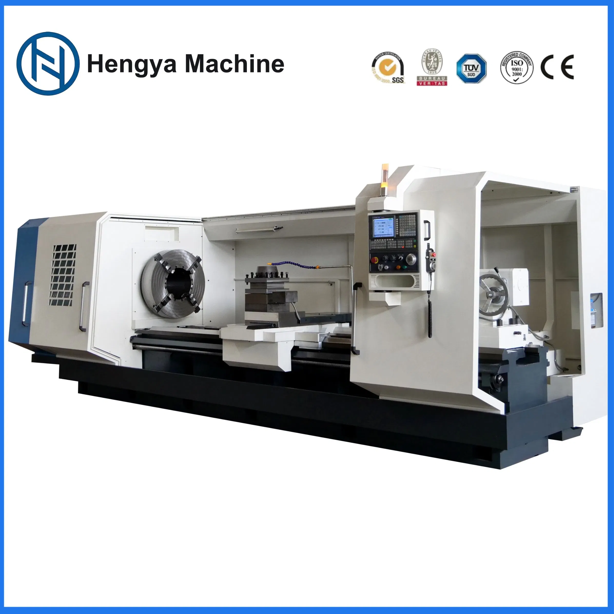 CNC Pipe Threading Lathe Machine Large Spindle Bore Heavy Duty CNC Lathe Double Chucks Large Aperture Oil Country Pipe Threading CNC Lathe Machine