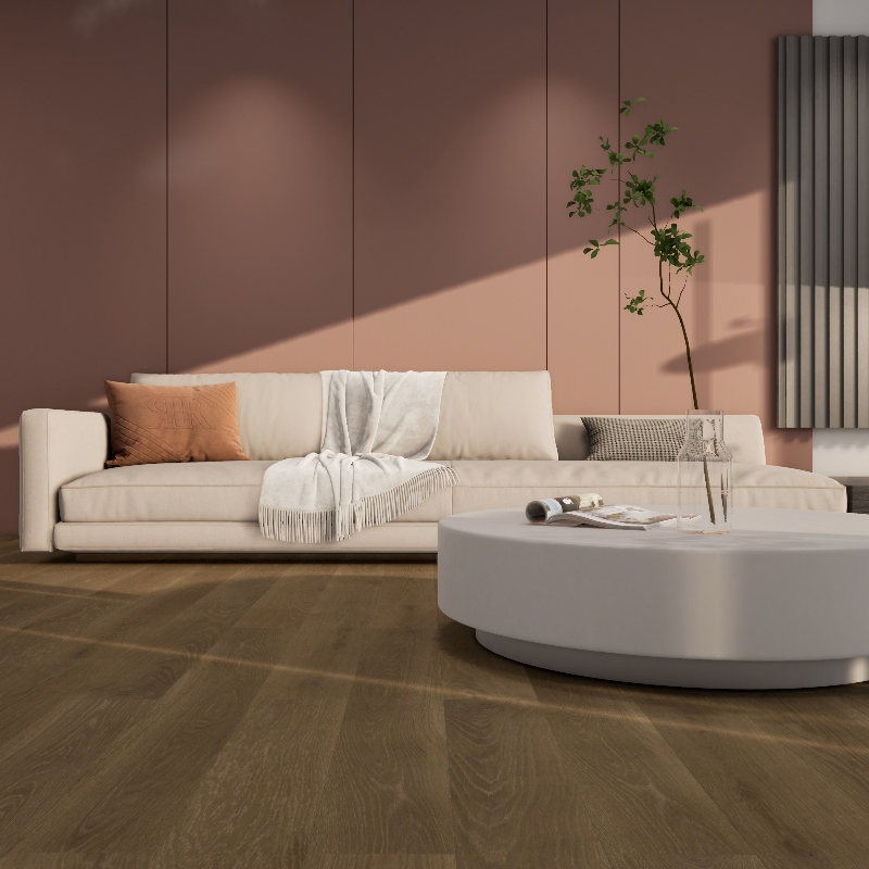 White Oak Three Layer Engineered Wood Flooring Brushing UV Coating Finish 15mm Thickness Contemporary Style