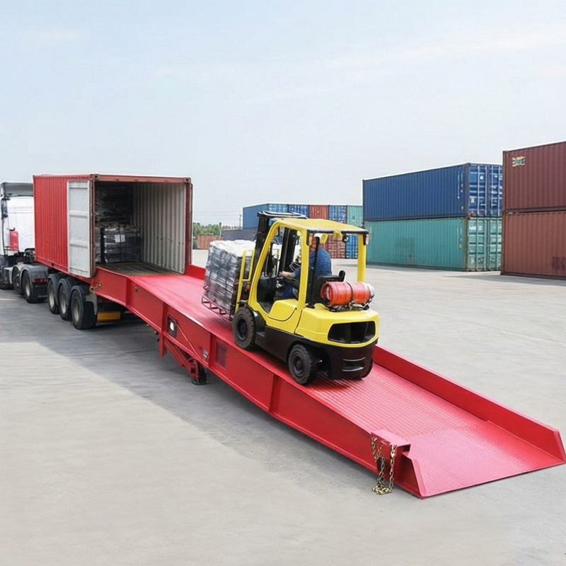 8 Tonnen 10 Tonnen 12 Tonnen tragbare mobile LKW-Verladerampe hydraulische mobile Container-Verladerampe