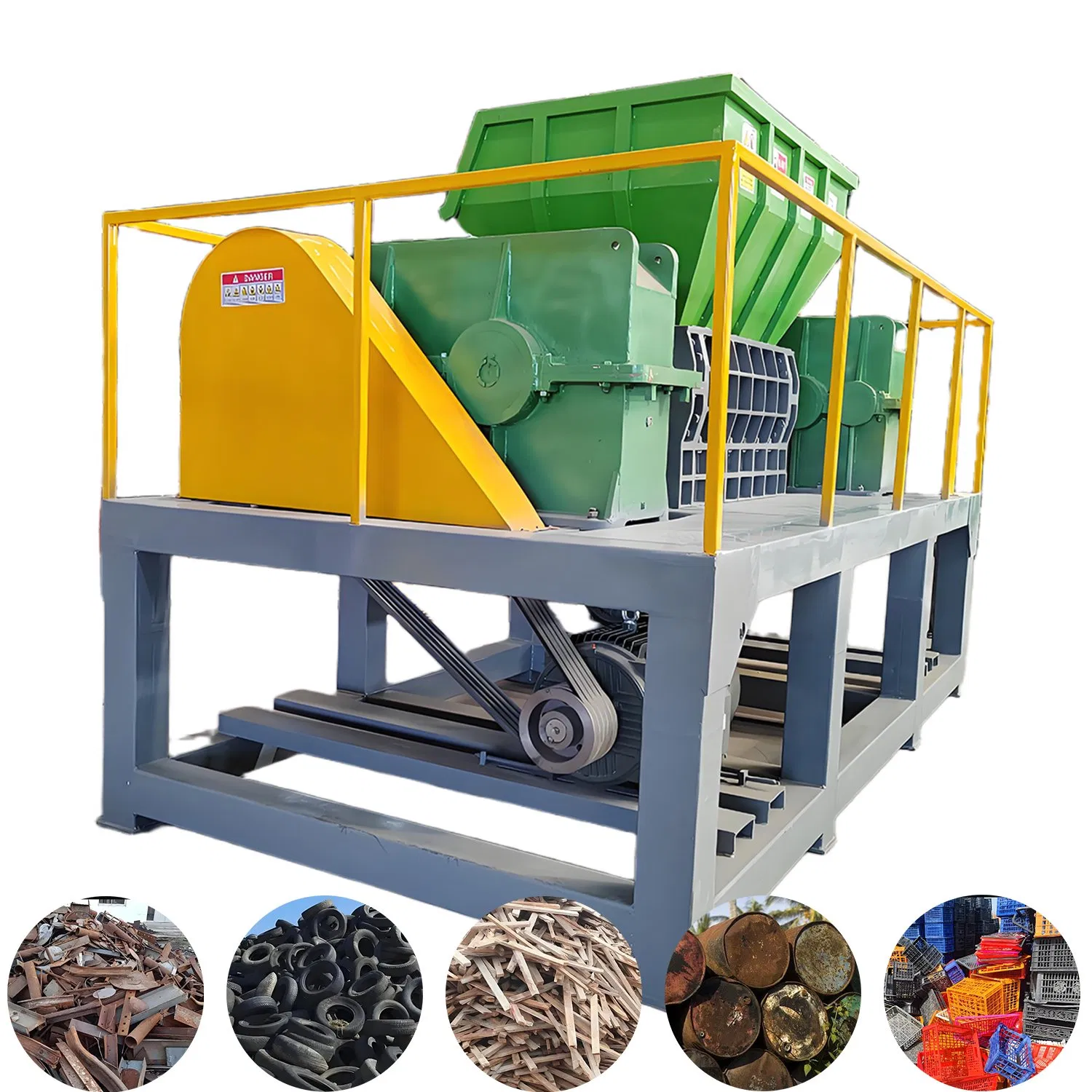 Dual-Shaft Tire Shredder, Industrial Shredding Machine for Waste Automobile Tires