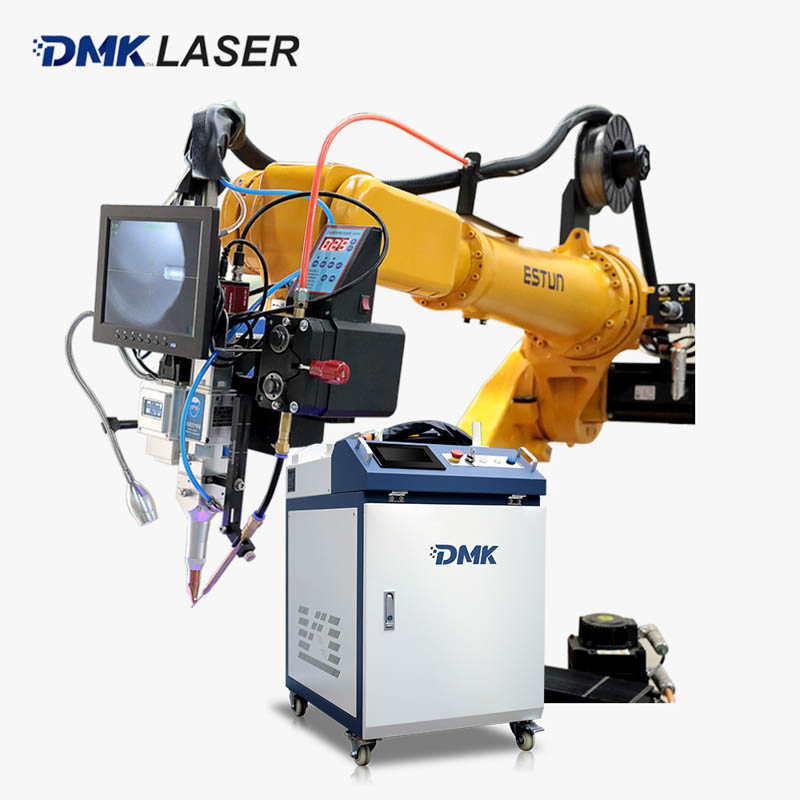 DMK Industrial Six Axes Robot Arm CNC Fiber Laser Welding Machine Automatic Welder Laser Welding Arm System Estun Welding Robot