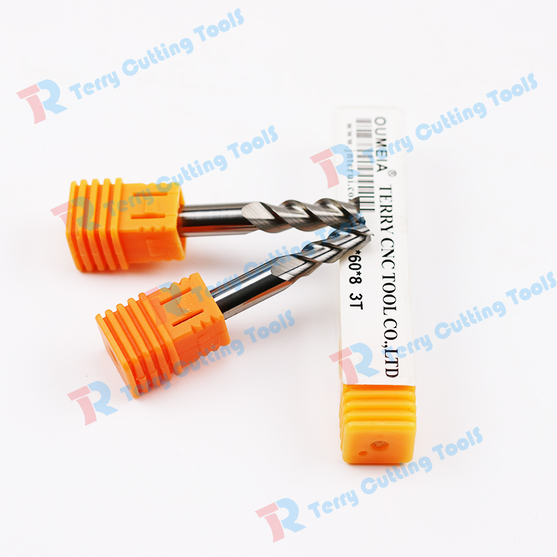 3-Edge 55° End Mill for Aluminum Durable Tungsten Carbide Tool