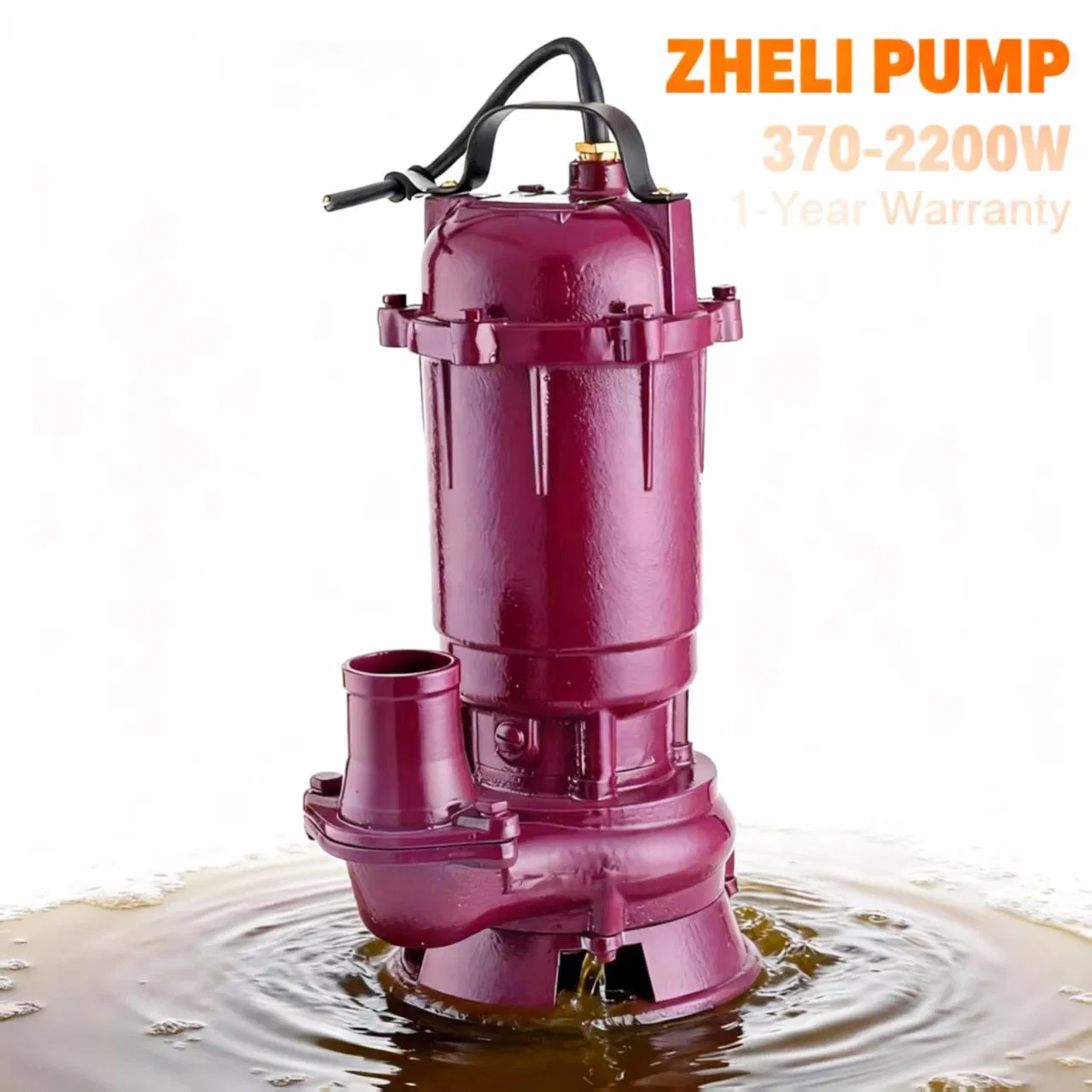 Zheli 2inch 2HP Wqd Heavy Duty Sewage Pump Submersible Drainage Water Pumps with Cutter High Pressure OEM for Automotive Industry
