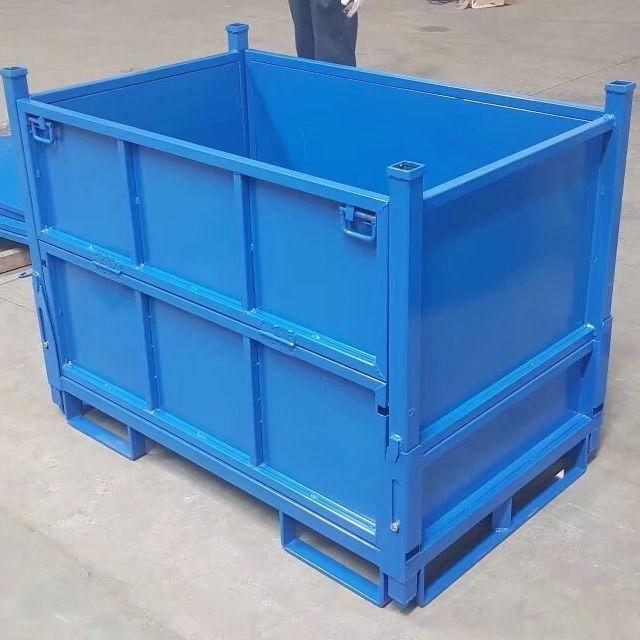 صندوق قلاب pallet فولاذي قوي قابل للطي بحجم قابل للتخصيص للخدمة الشاقة