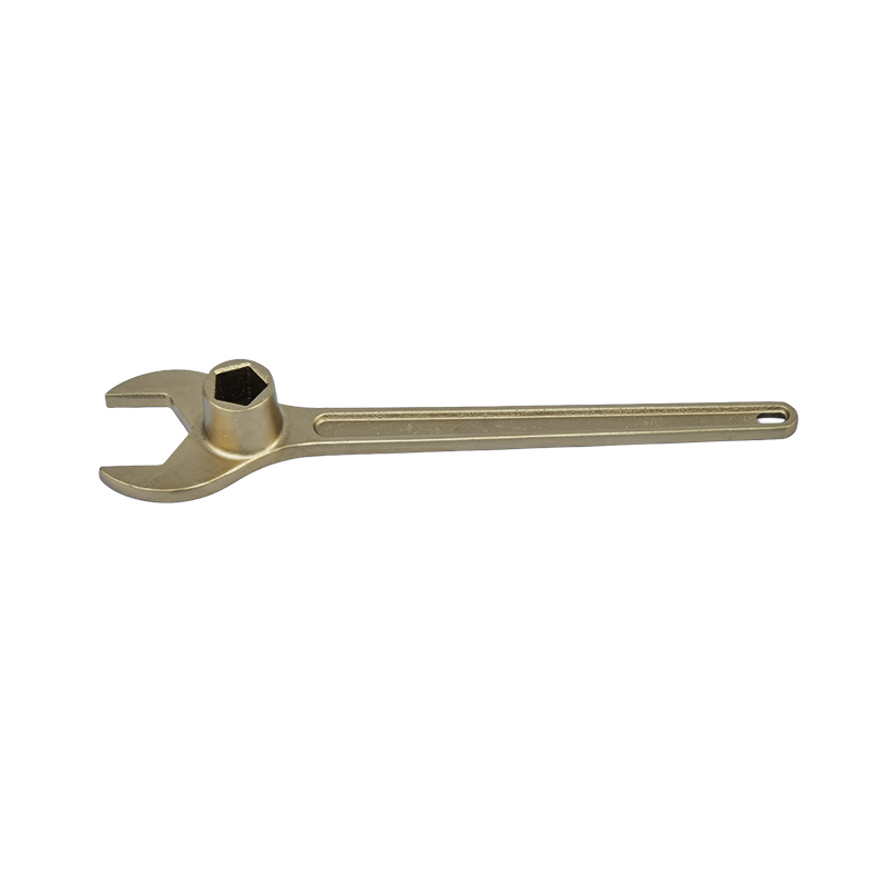 Non Sparking Durable Fire Hydrant Wrench Double Offset Ring Spanner, Al-Cu Outdoor Fire Hydrant Wrench Thickened Switch Handle Flexible Universal Ground