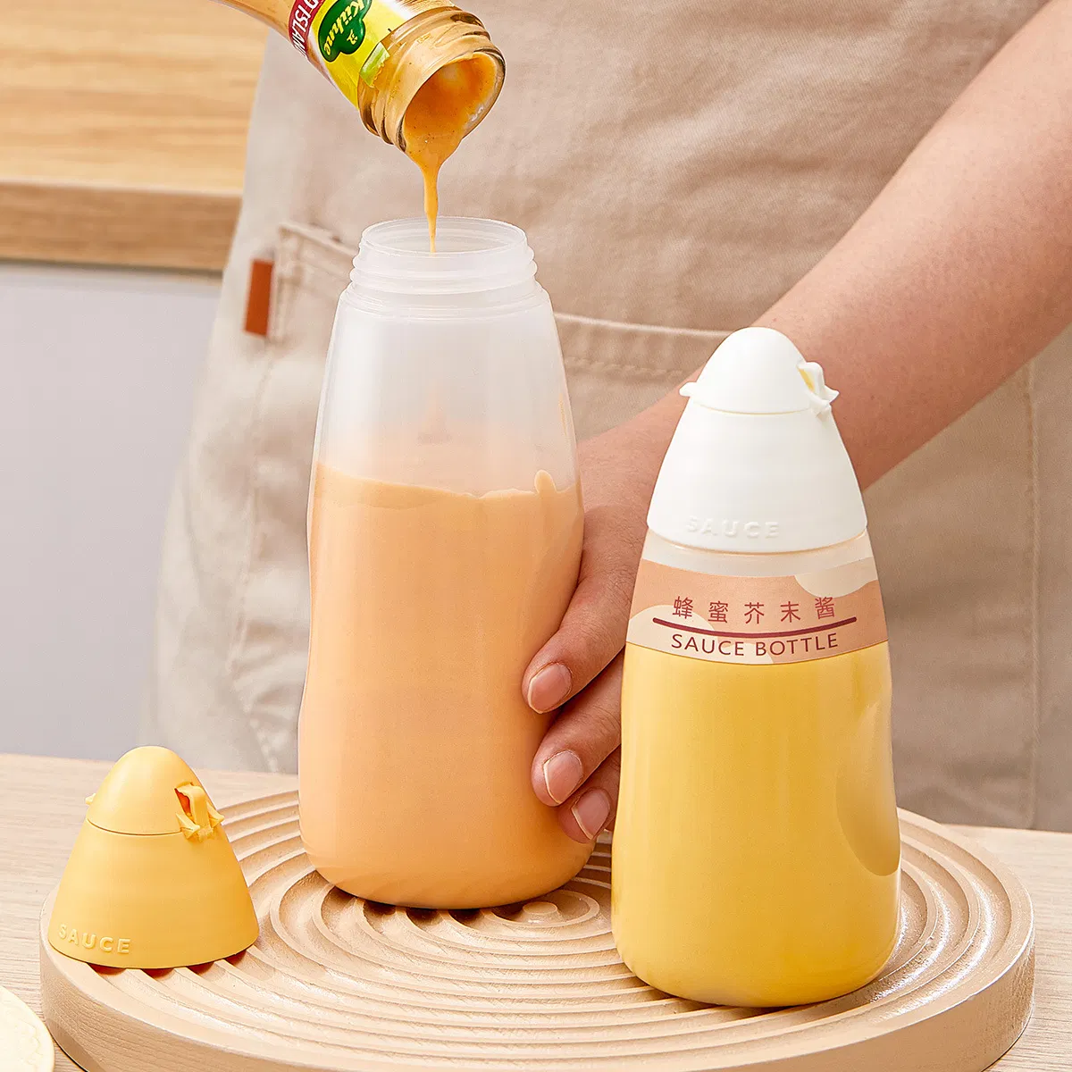 1set Graduated Sauce Bottle Salad Cream Bottle