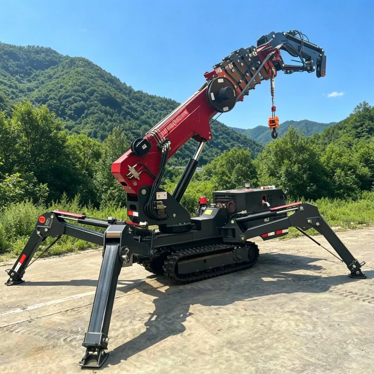 3ton 5ton 8ton Mini Spider Crawler Crane High Quality with Optional Man Basket Grapple Saw Fly Jib