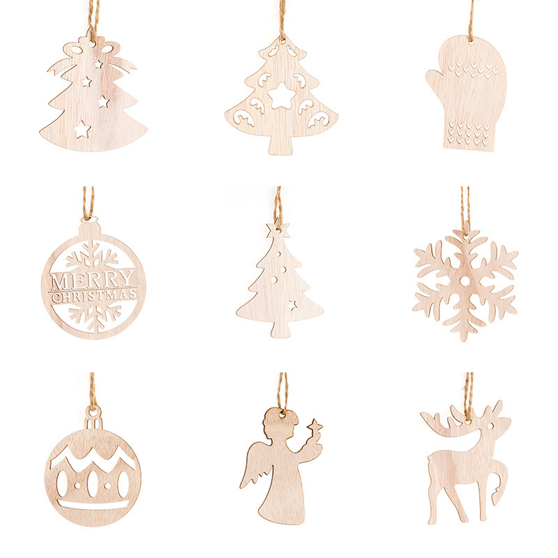 DIY Christmas Wooden Ornaments Set - Decorative Craft Slices for Holiday Art Projects