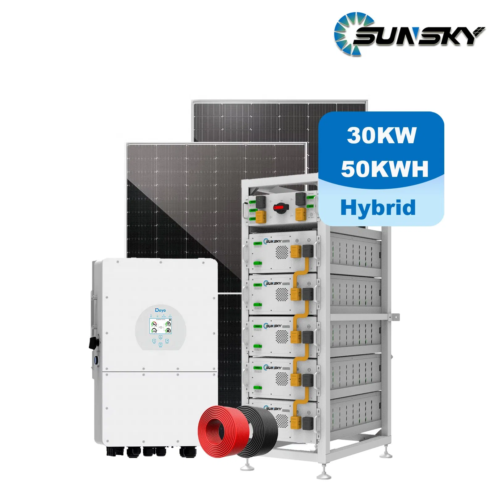 Commercial Solar Energy Systems 48V 30kw 20kw 15kw 10000W Solar Panels System Complete Home Hybrid Solar Power System with Lithium Battery