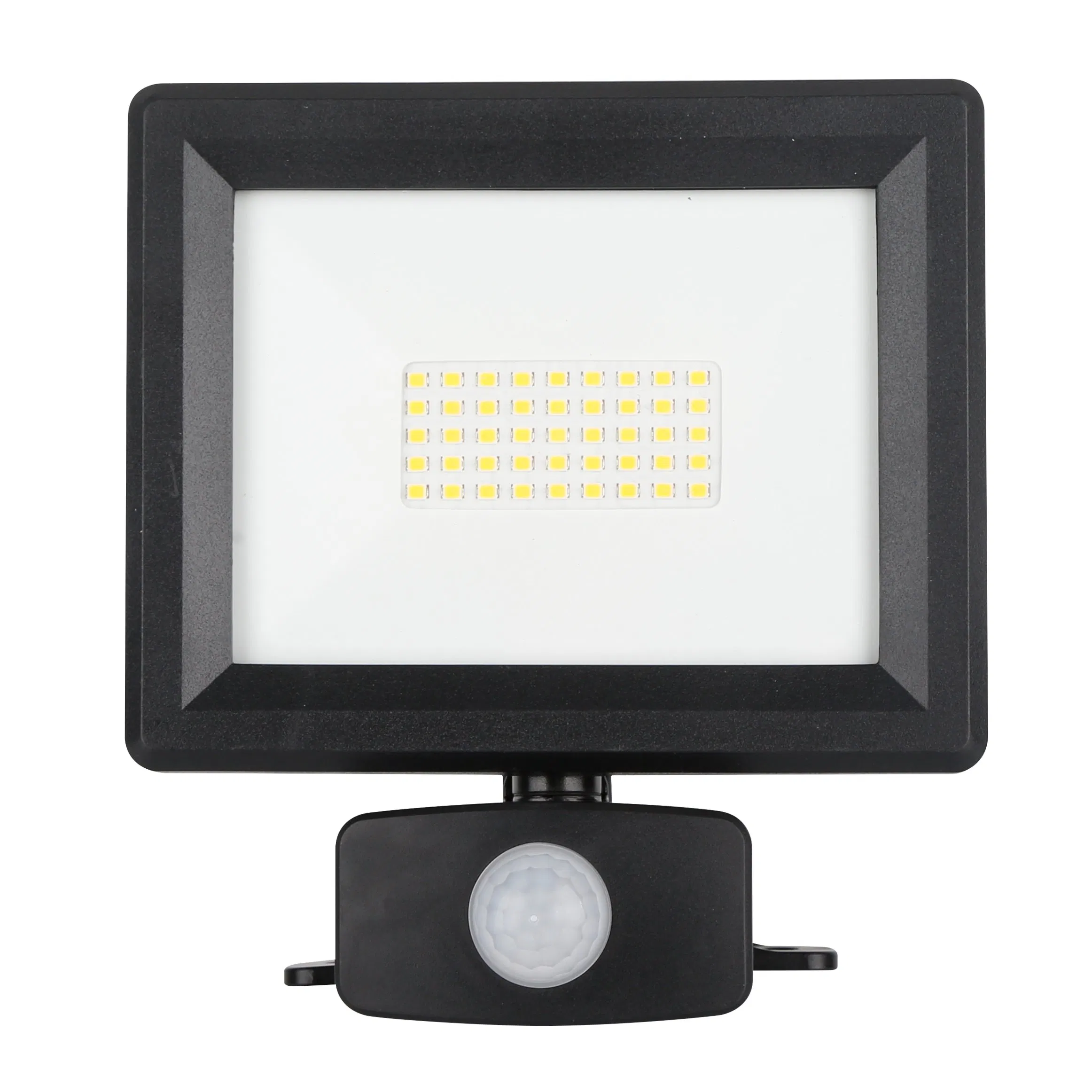 GS CE Standard Industrial IP65 Black 30W 3D Bracket LED Wall Lamp Flood Light with PIR Sensor 3000K 4000K 6000K CCT
