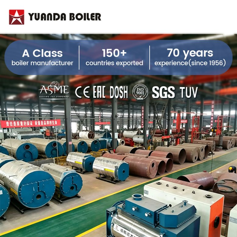 ASME CE EAC ISO Caldaia a vapore industriale a tubi di fumo automatica da 0,5-20 tonnellate a gas naturale diesel GPL olio combustibile