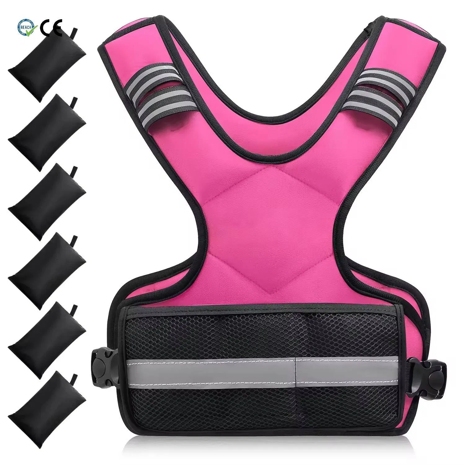 Gilet de course lesté en néoprène pour l'entraînement, le jogging, la marche, réfléchissant et ajustable pour homme