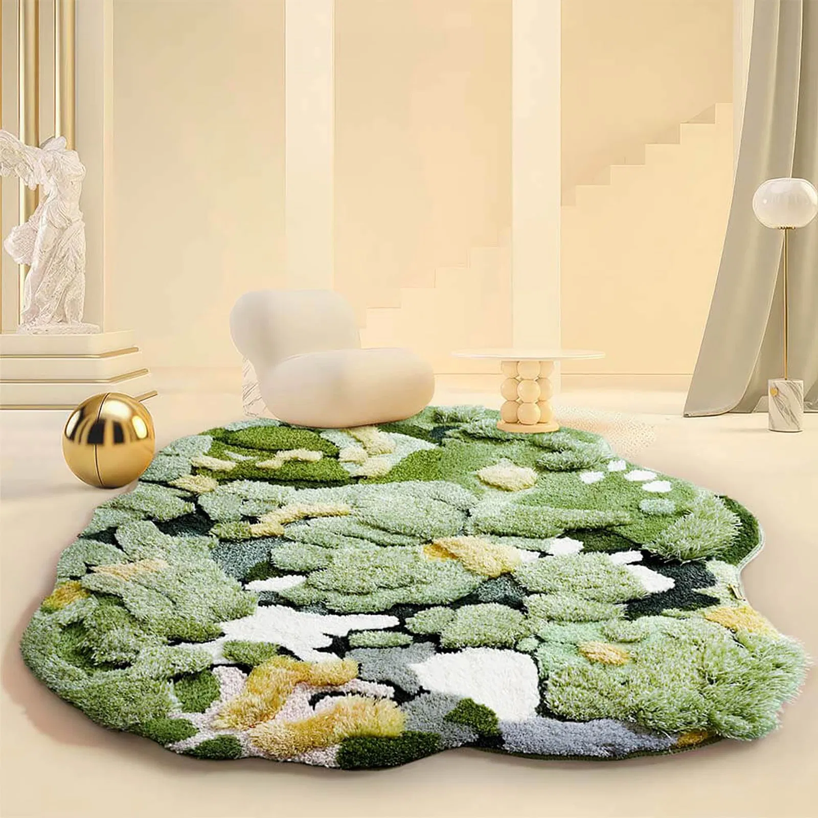 Luxury Rectangle Living Room Anti Slip Modern Wool Bamboo Chemical Fiber Tufted Rugs Carpets