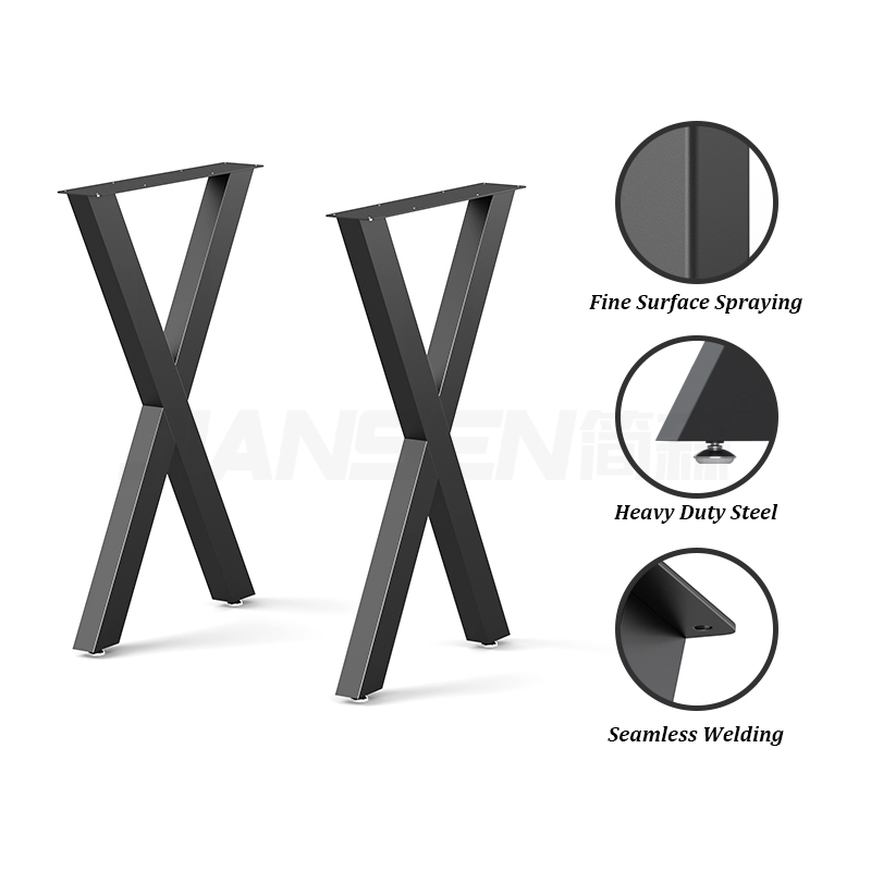 Heavy Duty Metal X-Shaped Table Leg with Modern Design