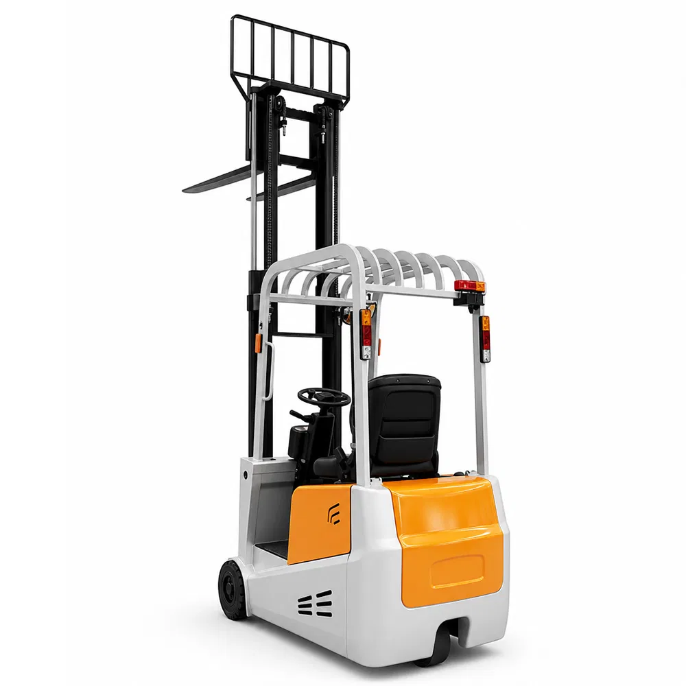 Carrello elevatore elettrico controbilanciato a 3 ruote impilatore mini a batteria pronto per la spedizione
