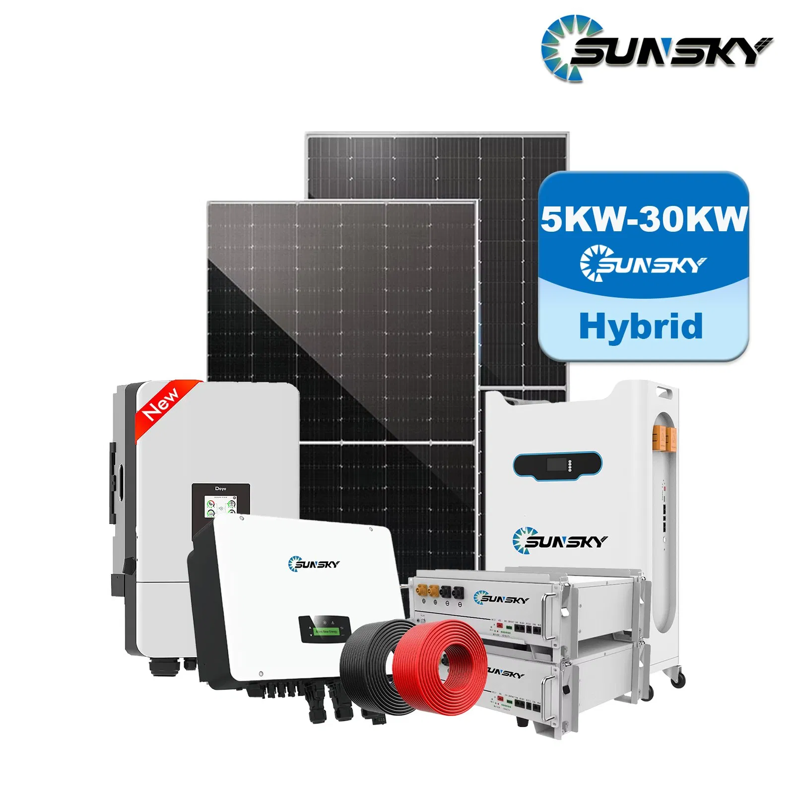 Deye Full Set Solar Energy 3000W 5kw 8kw 10kw 10kVA Off Grid Panel Solar Power Hybrid System with Inverter and Solar Battery