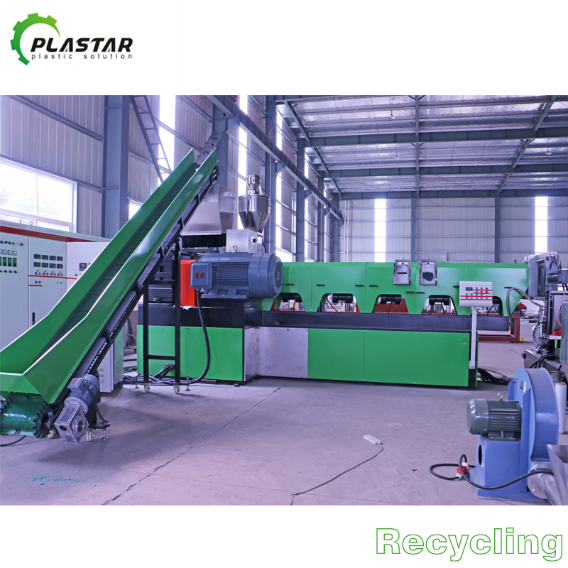 Waste Plastic Pelletizing Recycling Machine for PE Film, Jumbo Bags, Basket