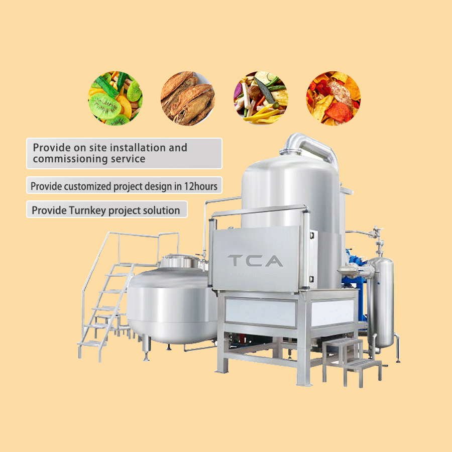 Continuous 10-300kg/H Food Fruit and Vegetable Vacuum Fryer Machine