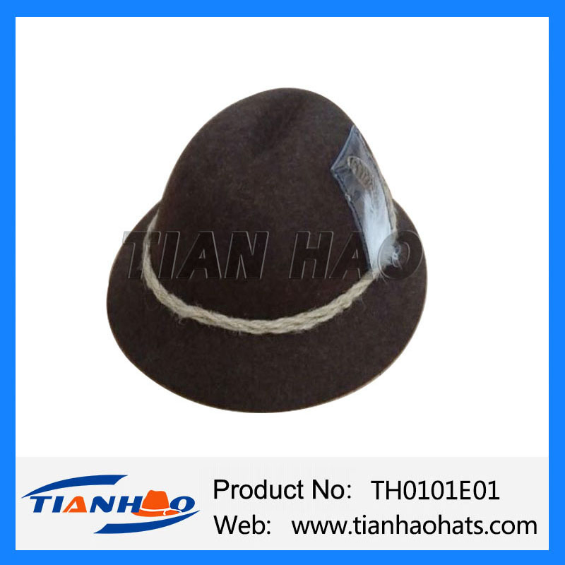 Custom High Quality Fedora Traditional Oktoberfest Germany Wool Felt Hat with Feather for Oktoberfest Festival