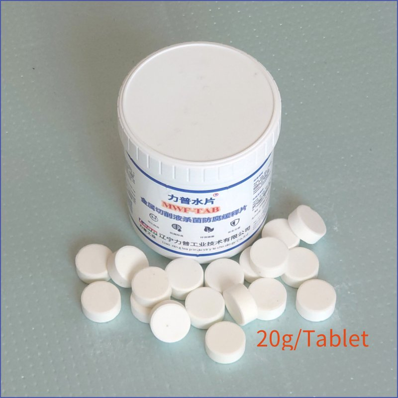 Biocida Dbnpa de liberación controlada y larga duración para fluidos de mecanizado en formulación de tabletas de 20 g