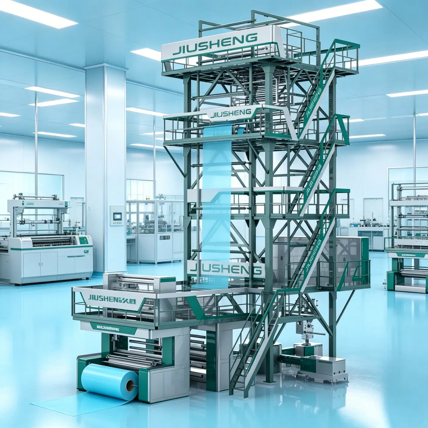 Máquina de globos de coextrusión de 3 capas de 1800 mm de LDPE/LLDPE