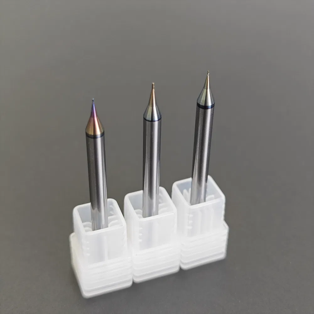 2 Flutes 1mm 1.5mm 2mm HRC55 Solid Carbide CNC Mini Micro Milling Cutters