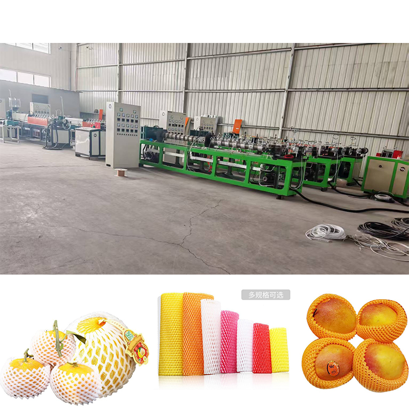 Macchina per la produzione di reti per frutta con estrusore a singola vite per materie plastiche in schiuma EPE