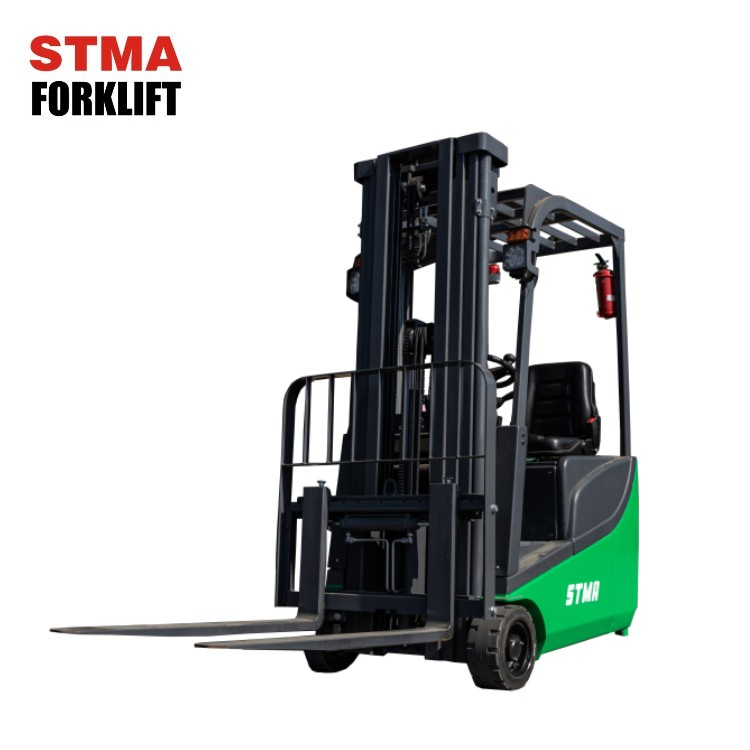 Carrello elevatore elettrico a 3 ruote STMA con alimentazione a batteria, portata 1500 kg, con montante triplex da 4500 mm