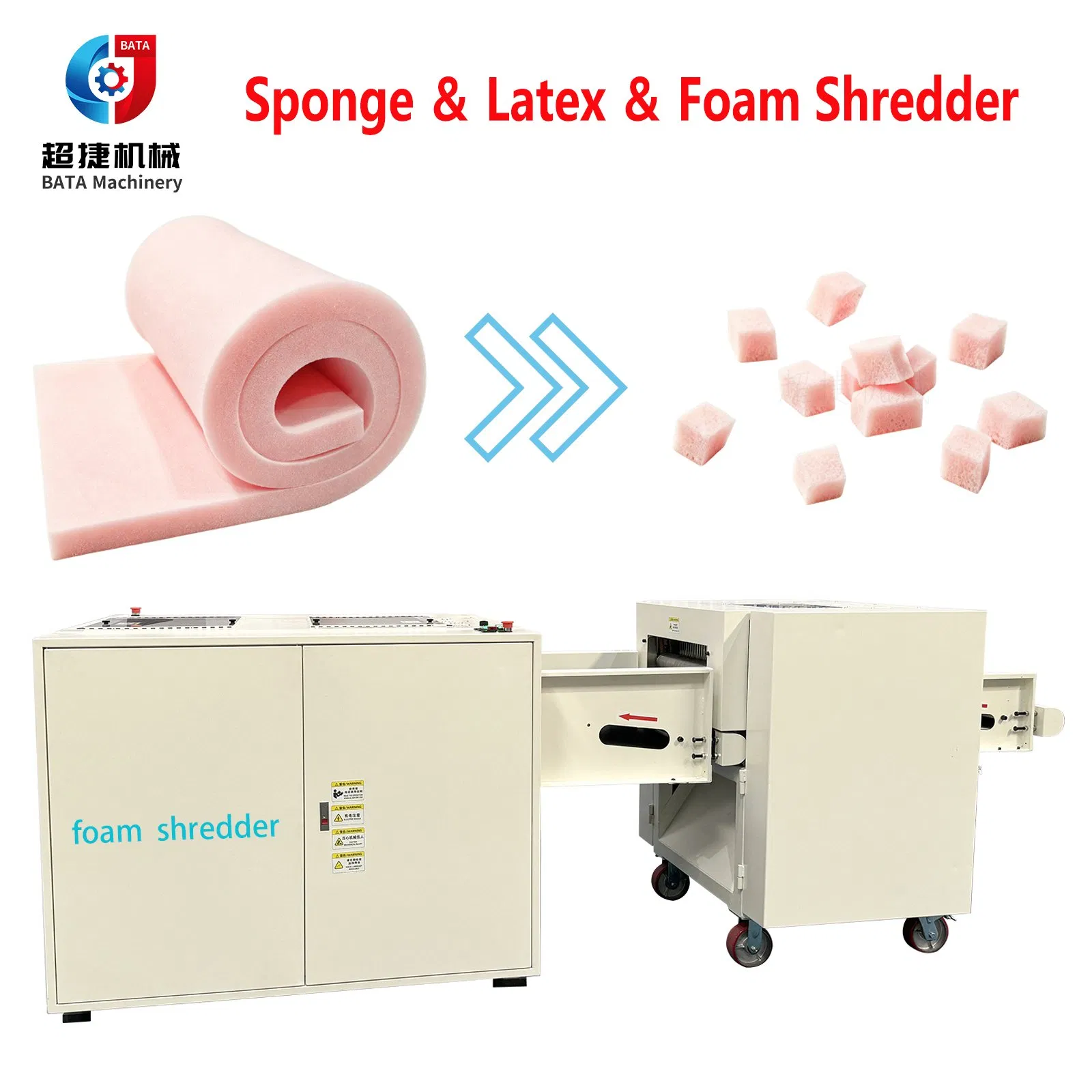 Industrial Memory Foam Shredder Sponge Crushing Machine PU Polyurethane Foam Recycling Shredding Machine Crusher