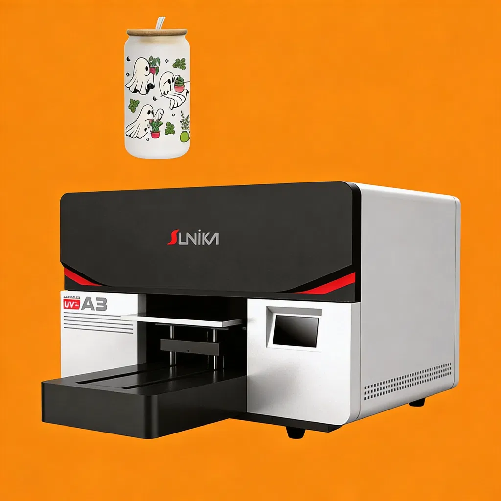 Sunika ODM&OEM Service Superior CMKY Channel UV Ray LED Lamp 300mm UV Label Printer with Original Printhead